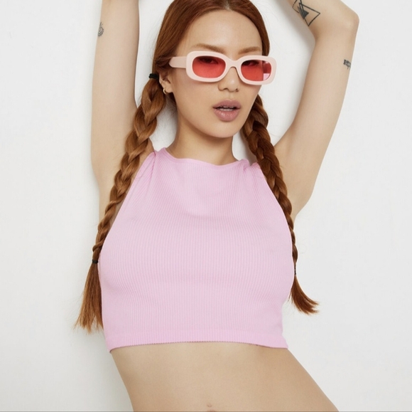 Ardene Tops - NWT Ardene Light Pink High Neck Crop Tank Top